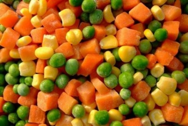 Carrot, corn, peas salad