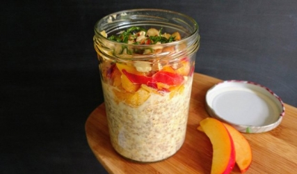 Breakfast summer yogurt fruit jar