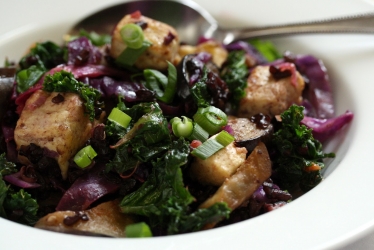 black rice chicken stir fry