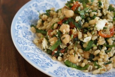 Pearl Barley and chick pea salad