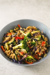 Teryaki stir fry rice bowl meal