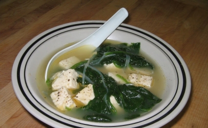 radish and spinach soup